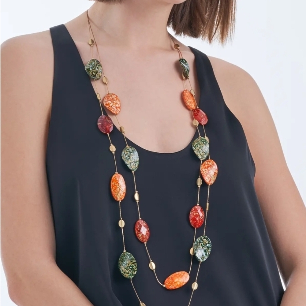 Vibrant Gold and Multicolor Beaded Necklace